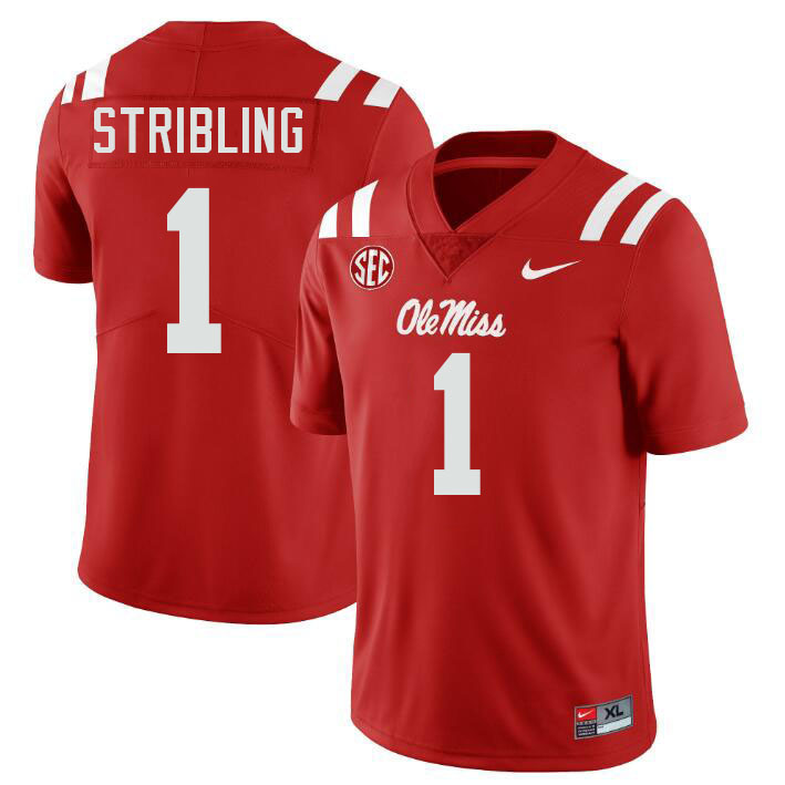 Ole Miss Rebels #1 De'Zhaun Stribling College Football Jerseys Stitched-Red